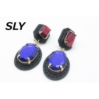 スライ(SLY)の【P-484】SLY スライ カラーストーン ビッグ ロング イヤリング(イヤリング)