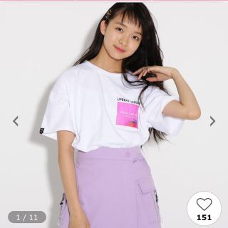 ピンクラテ(PINK-latte)のニコラ掲載☆パーツ入りTシャツ 白 サイズM(Tシャツ/カットソー)