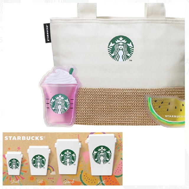 Starbucks Coffee(スターバックスコーヒー)の《オンライン完売品》スターバックス 保冷トート&保冷材・クリップセット インテリア/住まい/日用品の日用品/生活雑貨/旅行(日用品/生活雑貨)の商品写真