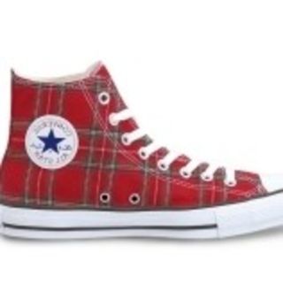 コンバース(CONVERSE)のCONVERSEｺﾝﾊﾞｰｽ☆ALLSTAR☆チェック赤☆23.5センチ(スニーカー)