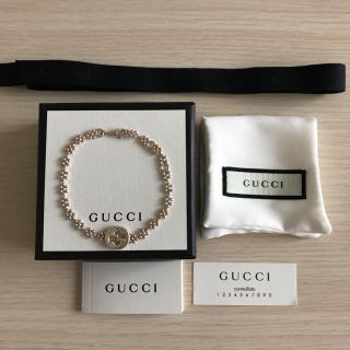 グッチ(Gucci)のGUCCI インターロッキングG シルバー925 ブレスレット フラワーモチーフ(ブレスレット/バングル)