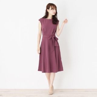 インデックス(INDEX)の新品！未使用！タグ付！♥️index♥️ウエストリボンワンピース。サイズＬ。(ひざ丈ワンピース)