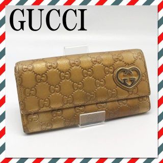 グッチ(Gucci)のK342【GUCCI】グッチ 長財布 GG柄 レザー ゴールド(財布)