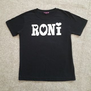 ロニィ(RONI)の黒 プリントTシャツ(Tシャツ/カットソー)