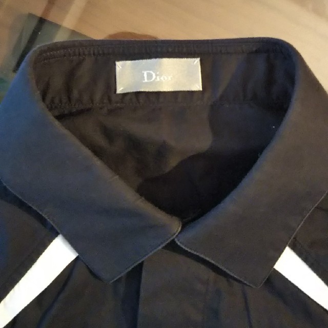 DIOR HOMME(ディオールオム)のDior HOMME 08SS ショートスリーブ半袖比翼シャツ 38 ネイビー メンズのトップス(シャツ)の商品写真