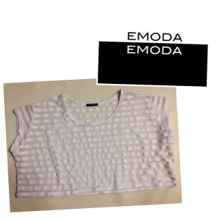 エモダ(EMODA)のEMODA★シースルーショート丈トップス(カットソー(半袖/袖なし))