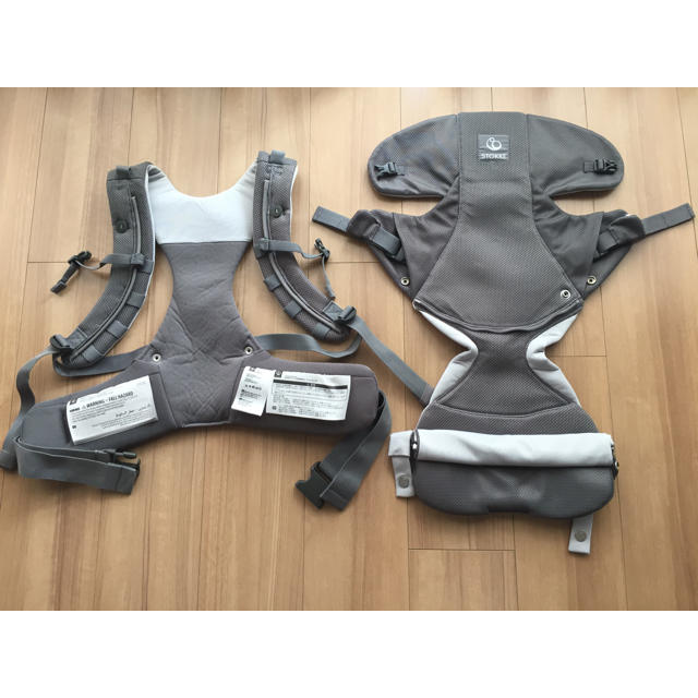 Stokke(ストッケ)のSTOKKE ストッケ マイキャリア フロント&バック グレーメッシュ キッズ/ベビー/マタニティの外出/移動用品(抱っこひも/おんぶひも)の商品写真