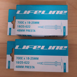 新品LifeLineロードバイクチューブ700×18-25mm仏48mm 2本(パーツ)