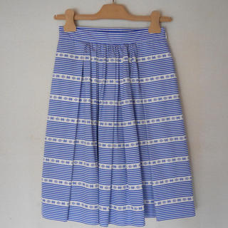 ミュウミュウ(miumiu)のMIU MIU ストライプフレアスカート 36サイズ(ひざ丈スカート)