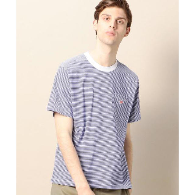 DANTON(ダントン)のボーダーポケットTシャツ・青 メンズのトップス(Tシャツ/カットソー(半袖/袖なし))の商品写真