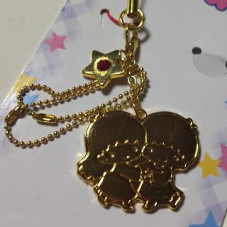 リトルツインスターズ(リトルツインスターズ)のSanrio リトルツインスターズ 金色ストラップ(キャラクターグッズ)