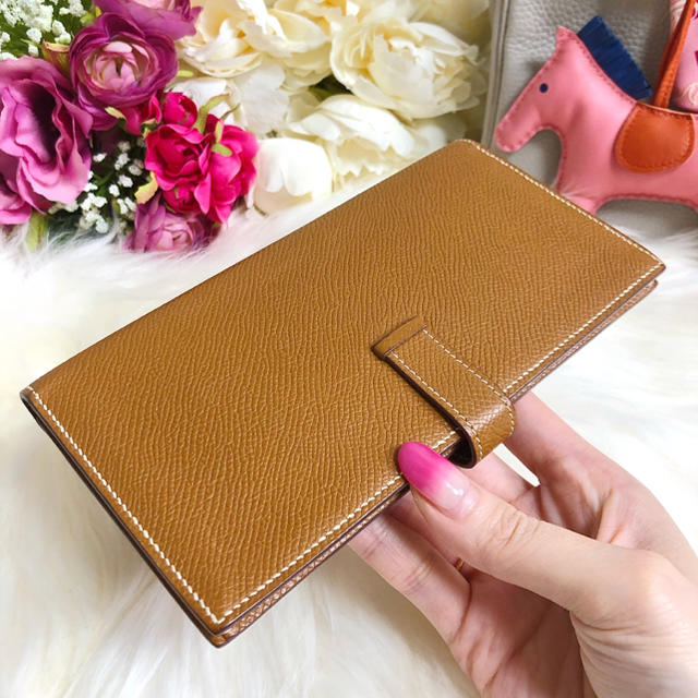 Hermes エルメス 長財布 ベアン ベアンスフレ ゴールド 茶 財布 1