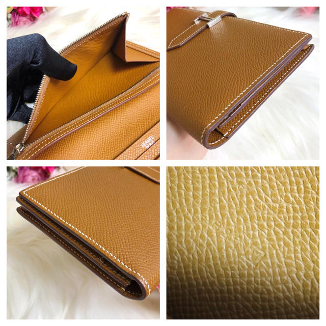 Hermes エルメス 長財布 ベアン ベアンスフレ ゴールド 茶 財布 3