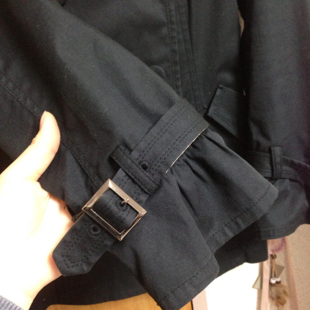 ブラック♡トレンチコート レディースのジャケット/アウター(トレンチコート)の商品写真
