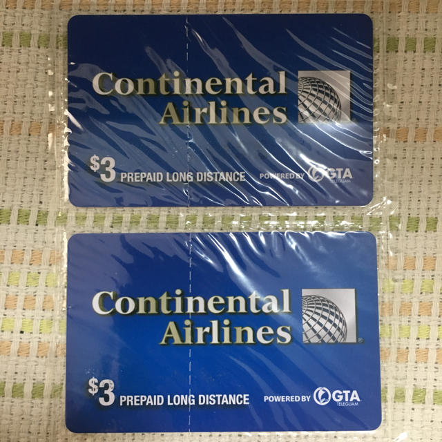 コンチネンタル航空 prepaid LD card 2枚 エンタメ/ホビーのテーブルゲーム/ホビー(航空機)の商品写真