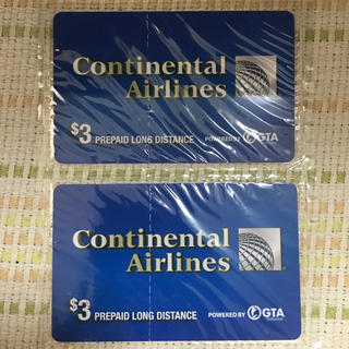 コンチネンタル航空 prepaid LD card 2枚(航空機)