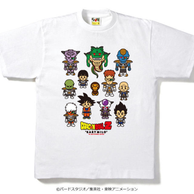 送料無料 BAPE DORAGONBALL Z TEE WHITE L