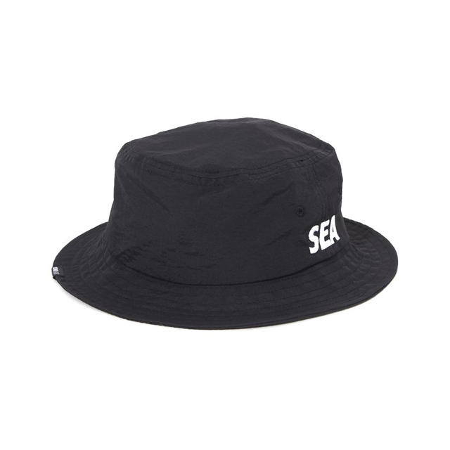 新品 ブラック wind and sea NYLON BUCKET HAT帽子