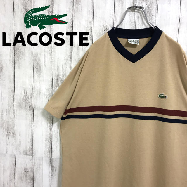 LACOSTE(ラコステ)の激レア 古着 90s ラコステ LACOSTE Tシャツ 文字ワニ メンズのトップス(Tシャツ/カットソー(半袖/袖なし))の商品写真