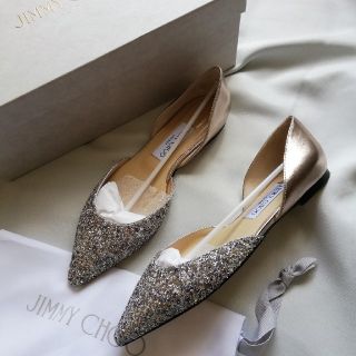 ジミーチュウ(JIMMY CHOO)のcamelon様　Jimmy Choo ESTHER グリッターパンプス(バレエシューズ)