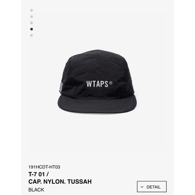 BLACKサイズ19SS WTAPS T-7 01 CAP NYLON TUSSAH BK