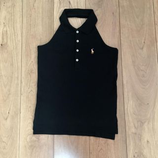 ラルフローレン(Ralph Lauren)の正規品★ラルフローレン/Ralph Lauren★ポロ生地 ホルターネック 黒M(ホルターネック)