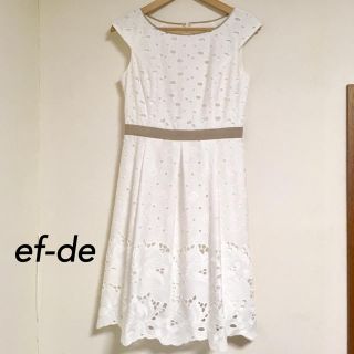 エフデ(ef-de)の【新品・未使用】エフデ ef-de フラワーレースワンピース(ひざ丈ワンピース)