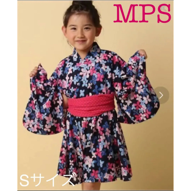 MPS(エムピーエス)のMPS 浴衣ワンピース 女の子 ライトオン キッズ/ベビー/マタニティのキッズ服女の子用(90cm~)(甚平/浴衣)の商品写真