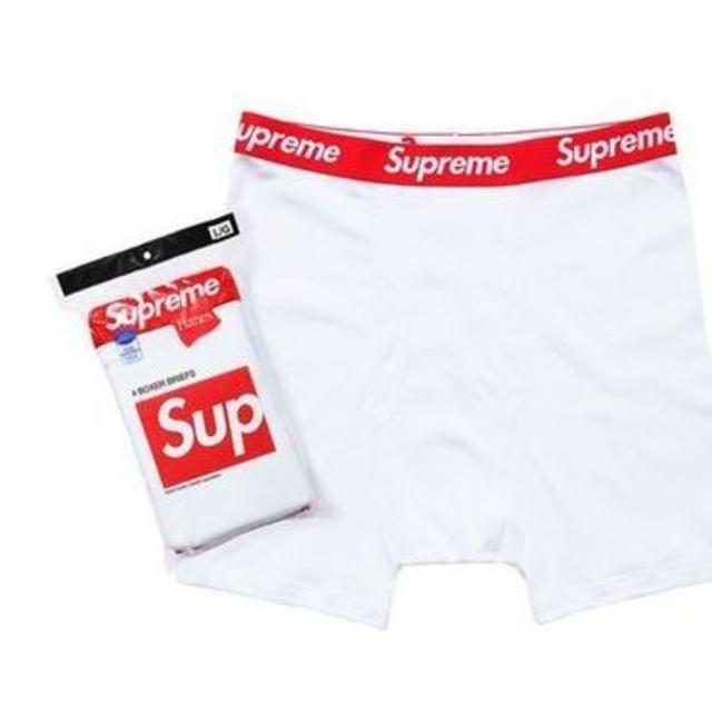 Supreme(シュプリーム)のSupreme×Hanes コラボ　ボクサーブリーフ　白 メンズのアンダーウェア(ボクサーパンツ)の商品写真