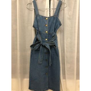 バブルス(Bubbles)の♡and mary 完売商品 バックリボンデニムキャミワンピース♡(ロングワンピース/マキシワンピース)