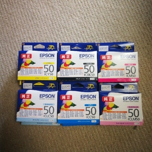 EPSON(エプソン)のEPSON 純正インクカートリッジ 50シリーズ全6色×3個 インテリア/住まい/日用品のオフィス用品(オフィス用品一般)の商品写真