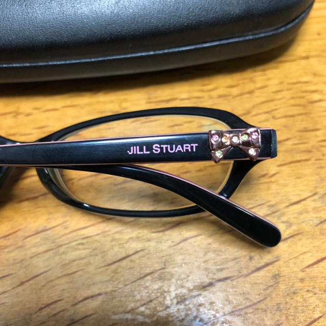 JILLSTUART(ジルスチュアート)の【JILL STUART】メガネ 眼鏡 黒縁 リボン 黒 ピンク 度入り レディースのファッション小物(サングラス/メガネ)の商品写真