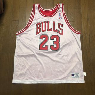 チャンピオン(Champion)のBULLS JORDAN ユニフォーム 52 白赤リバーシブル ブルズ (バスケットボール)