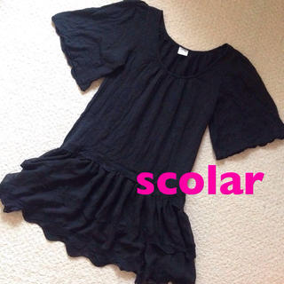 スカラー(ScoLar)のscolar♡花柄フリルシフォンワンピ(ミニワンピース)