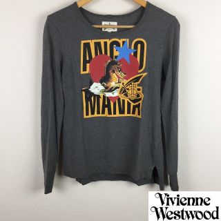 ヴィヴィアンウエストウッド(Vivienne Westwood)の美品 ヴィヴィアンウエストウッドアングロマニア 長袖Tシャツ グレー サイズ40(Tシャツ/カットソー(七分/長袖))