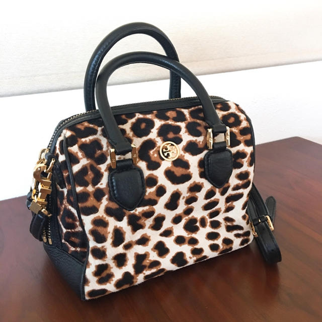 美品】トリーバーチ ハラコ レオパード ハンドバッグ ショルダー