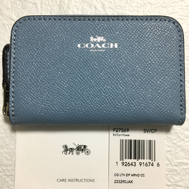 COACH(コーチ)の【新品未使用】コーチ コインケース ラウンドジップ ブルー系 レディースのファッション小物(コインケース)の商品写真