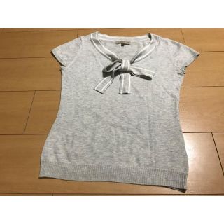 プロポーションボディドレッシング(PROPORTION BODY DRESSING)のプロポーションボディードレッシング ライトグレーリボンカットソー サイズ2(カットソー(半袖/袖なし))