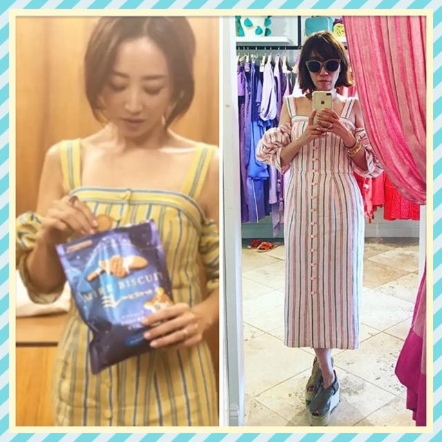 【返品交換不可】 MYLAN 2018ss神崎恵 Dress Sleeve 2way Stripe ロングワンピース/マキシワンピース