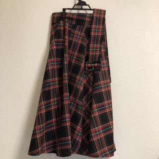 ザラ(ZARA)のmackie様専用☆赤チェック ロングスカート ZARA(ロングスカート)