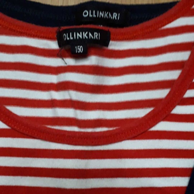 OLLINKARI(オリンカリ)のボレロ付き　ストライプTシャツ　150cm OLLINKARI キッズ/ベビー/マタニティのキッズ服女の子用(90cm~)(Tシャツ/カットソー)の商品写真