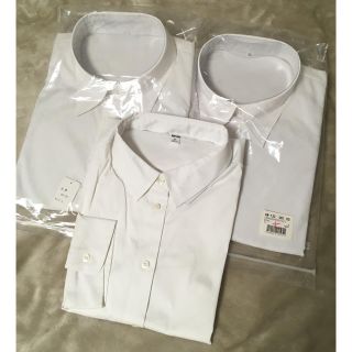 ユニクロ(UNIQLO)のブラウス 3L XL 大きい ホワイト 白 セット ユニクロ ニッセン オフィス(シャツ/ブラウス(長袖/七分))