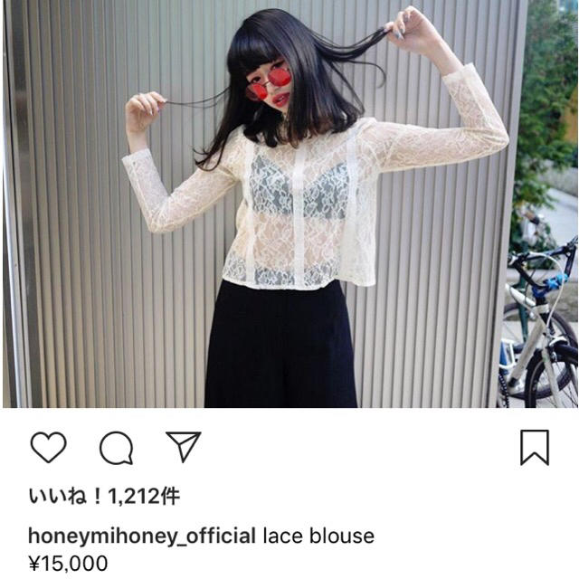 Honey mi Honey(ハニーミーハニー)のHoney mi♡レースブラウス レディースのトップス(シャツ/ブラウス(長袖/七分))の商品写真