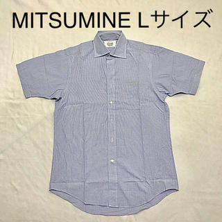 ミツミネ(Mitsumine)のミツミネ 半袖ドレスシャツ 細かい青のチェック Lサイズ(シャツ)