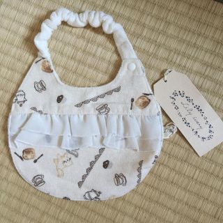 キムラタン(キムラタン)の新品 Lily Ivory スタイ 猫柄 よだれかけ タグ付き(ベビースタイ/よだれかけ)