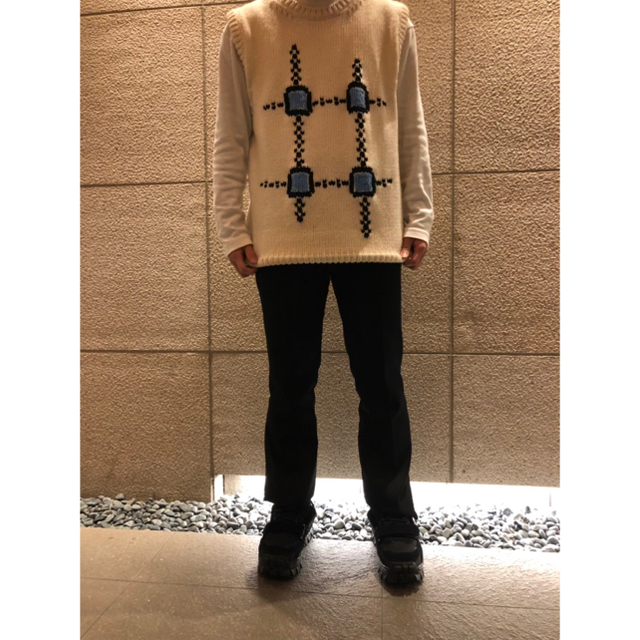 オーバーのアイテム取扱☆ RAF SIMONS 15AWPatterned Wool-Blend Vest