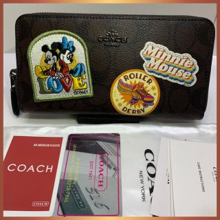 コーチ(COACH)の送料込■COACH長財布 F31350ディズニーミニーマウスブラウンブラック新品(財布)