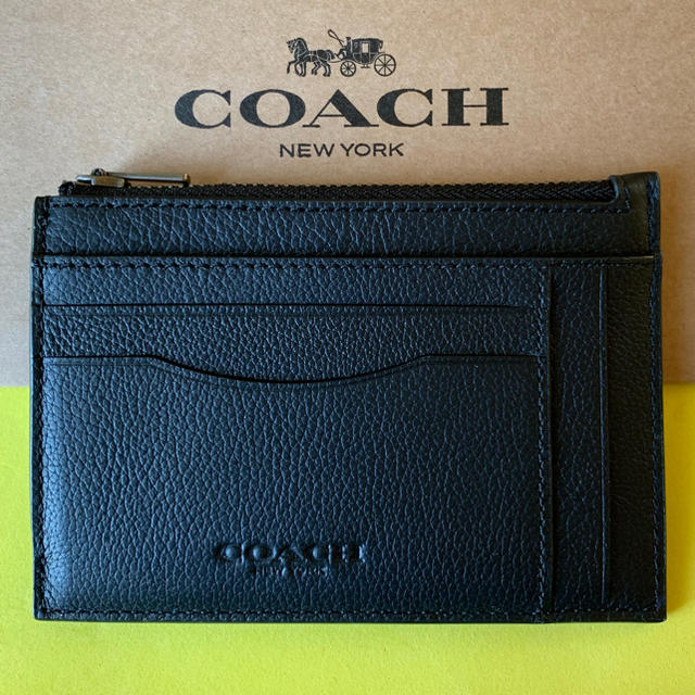 COACH(コーチ)の【新品】コーチ Coach マルチカードケース 財布 レザー ブラック メンズのファッション小物(コインケース/小銭入れ)の商品写真