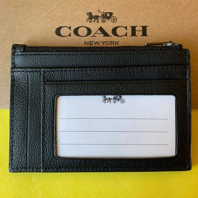 COACH(コーチ)の【新品】コーチ Coach マルチカードケース 財布 レザー ブラック メンズのファッション小物(コインケース/小銭入れ)の商品写真