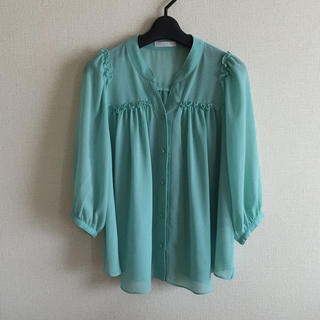 エージーバイアクアガール(AG by aquagirl)のアクアガール♡綺麗なグリーンの7分シャツ(シャツ/ブラウス(長袖/七分))